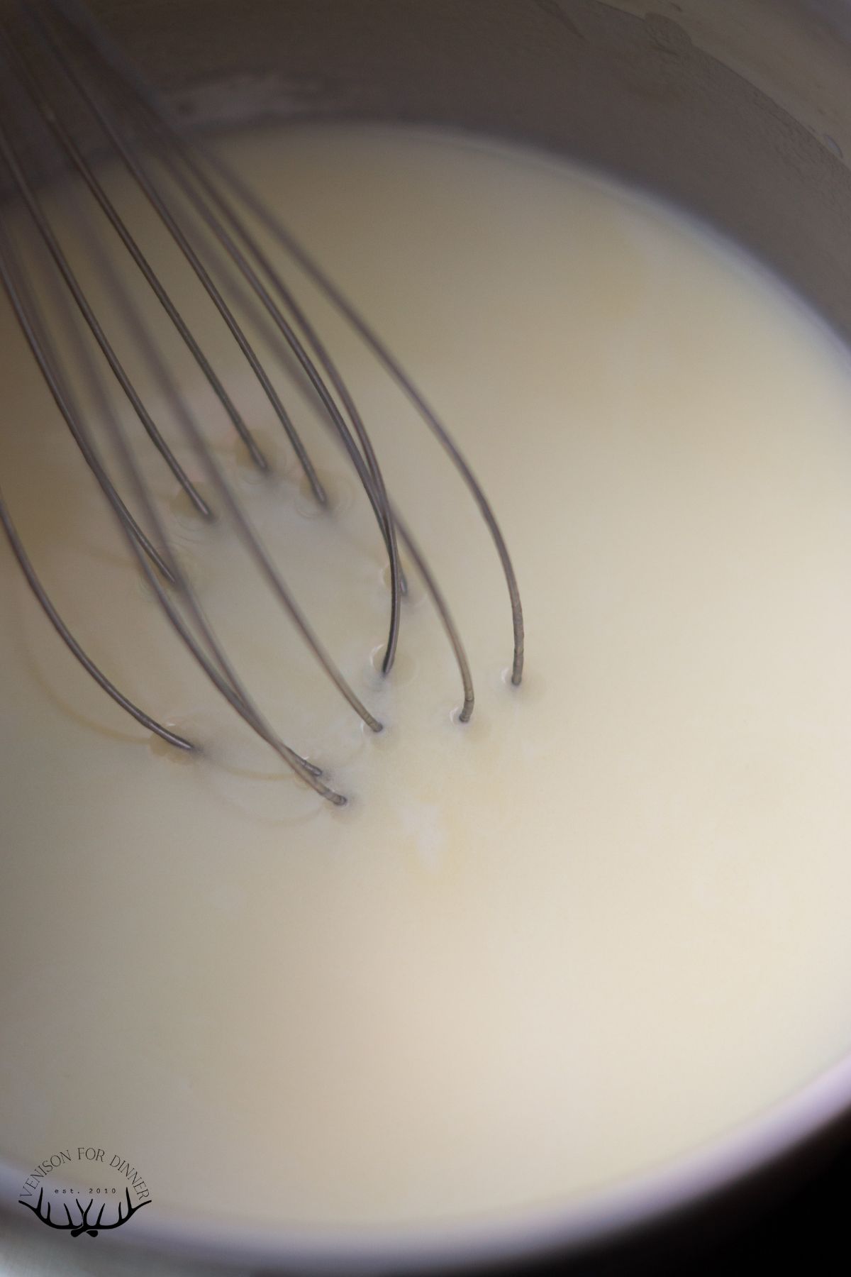 Whisk in a bowl of milk.