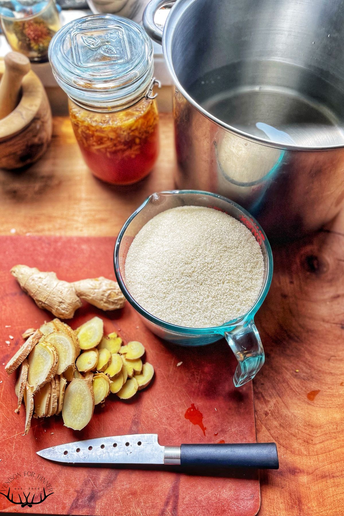Ingredients to make ginger beer.