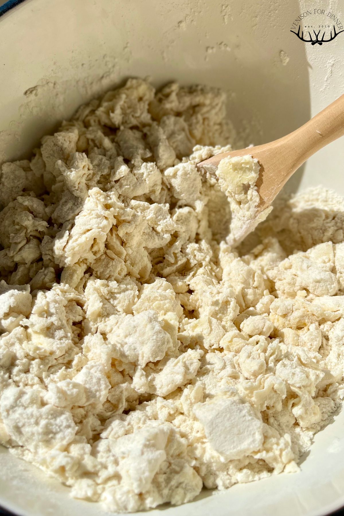 Strudel dough in a mixing bowl.