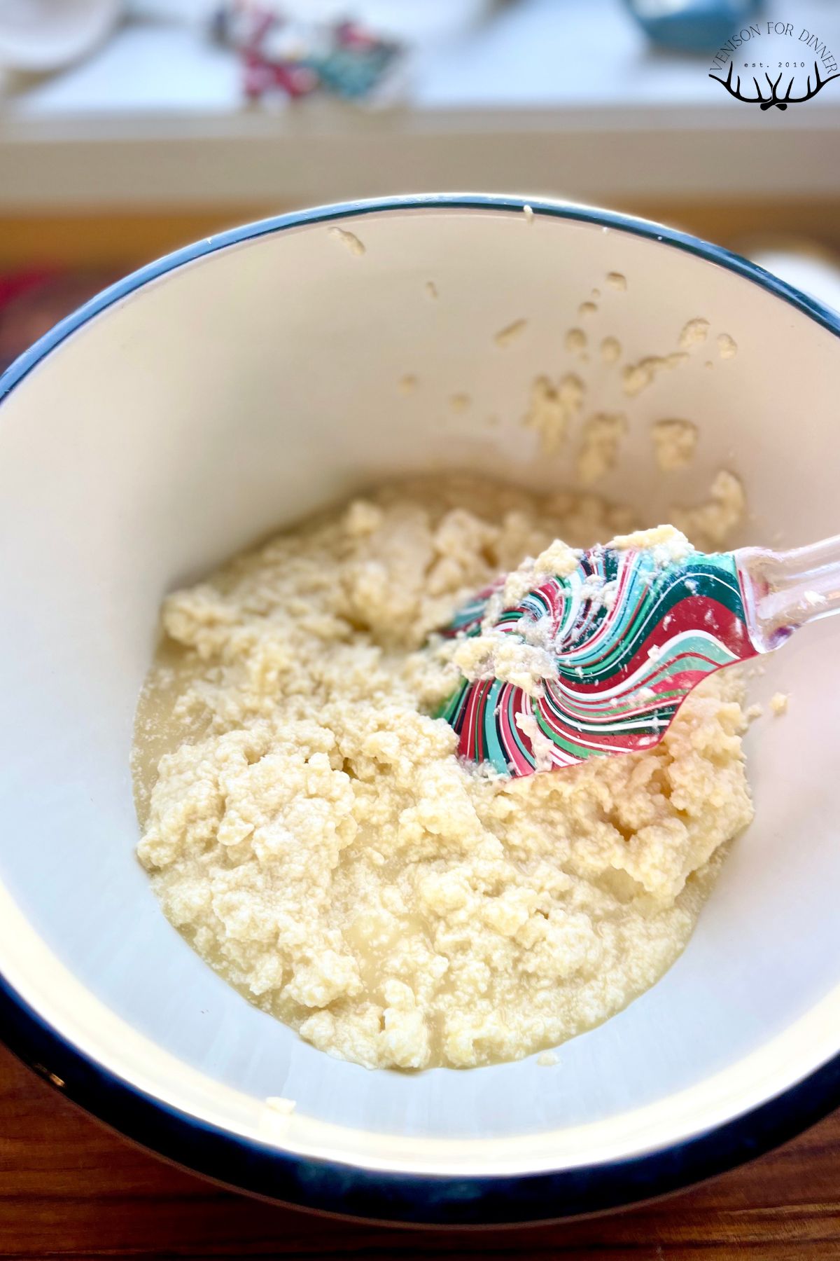 Wet ingredients for bundt cake in a bowl.