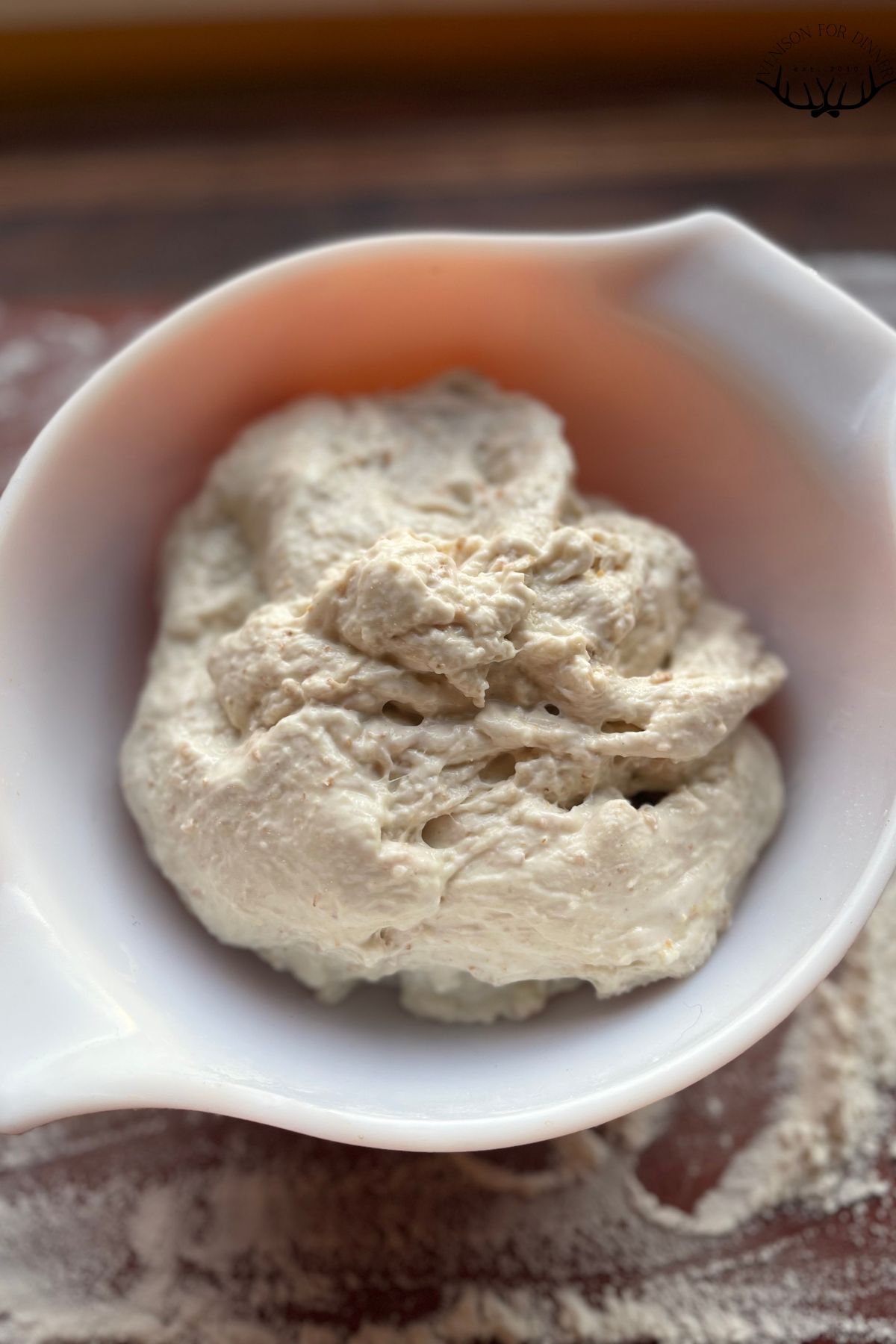 Kneaded sourdough ready to proof.