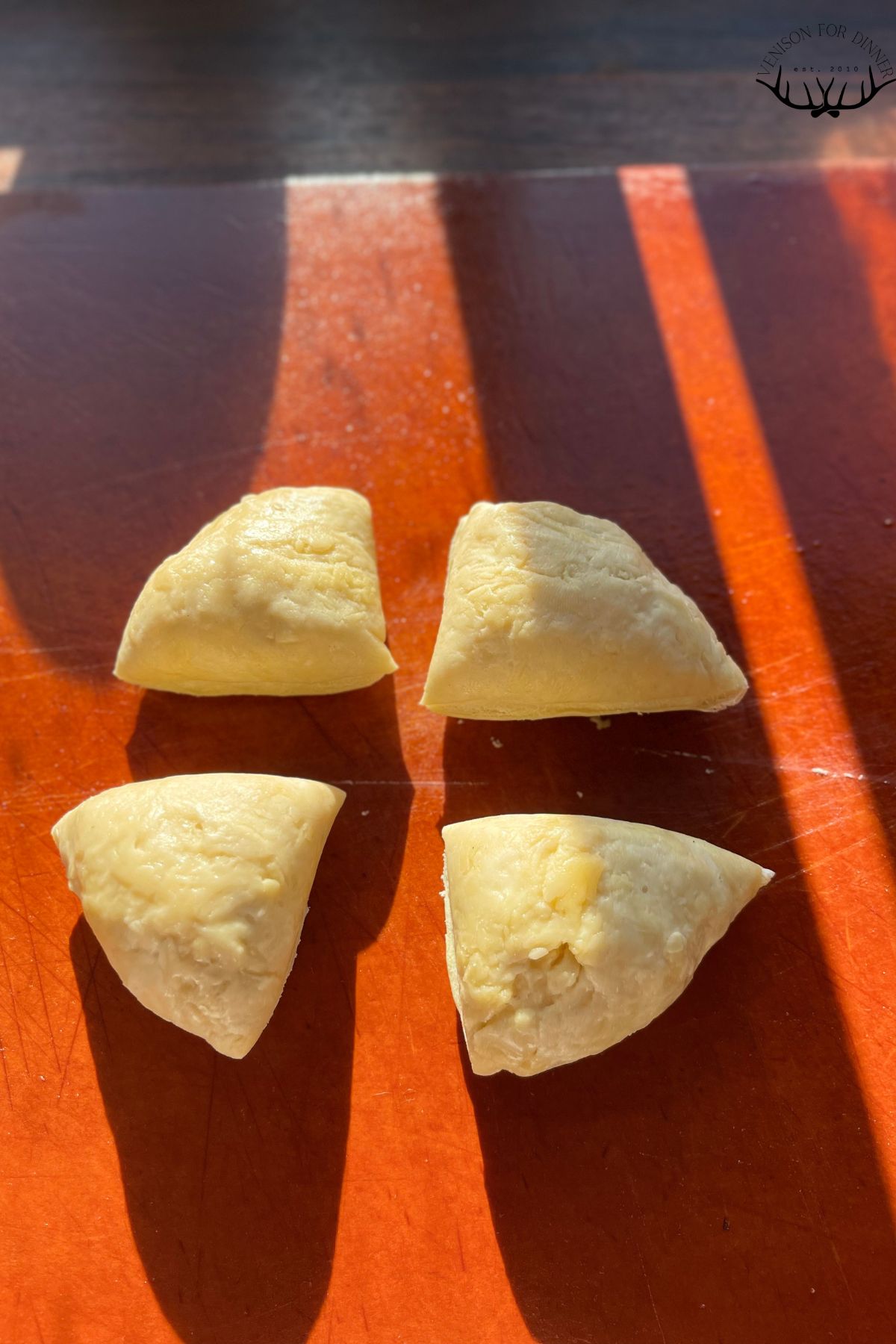 Split up won ton dough.