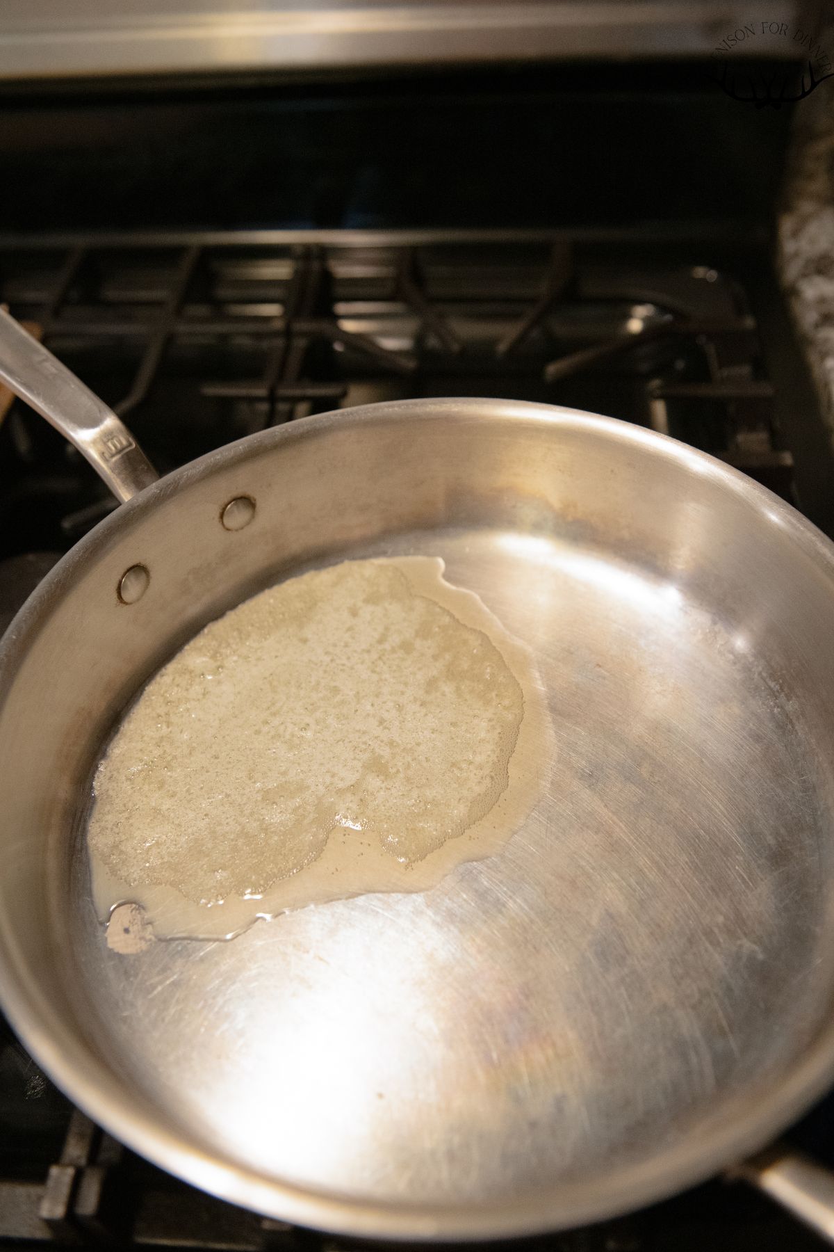 Melting butter in a saucepan.