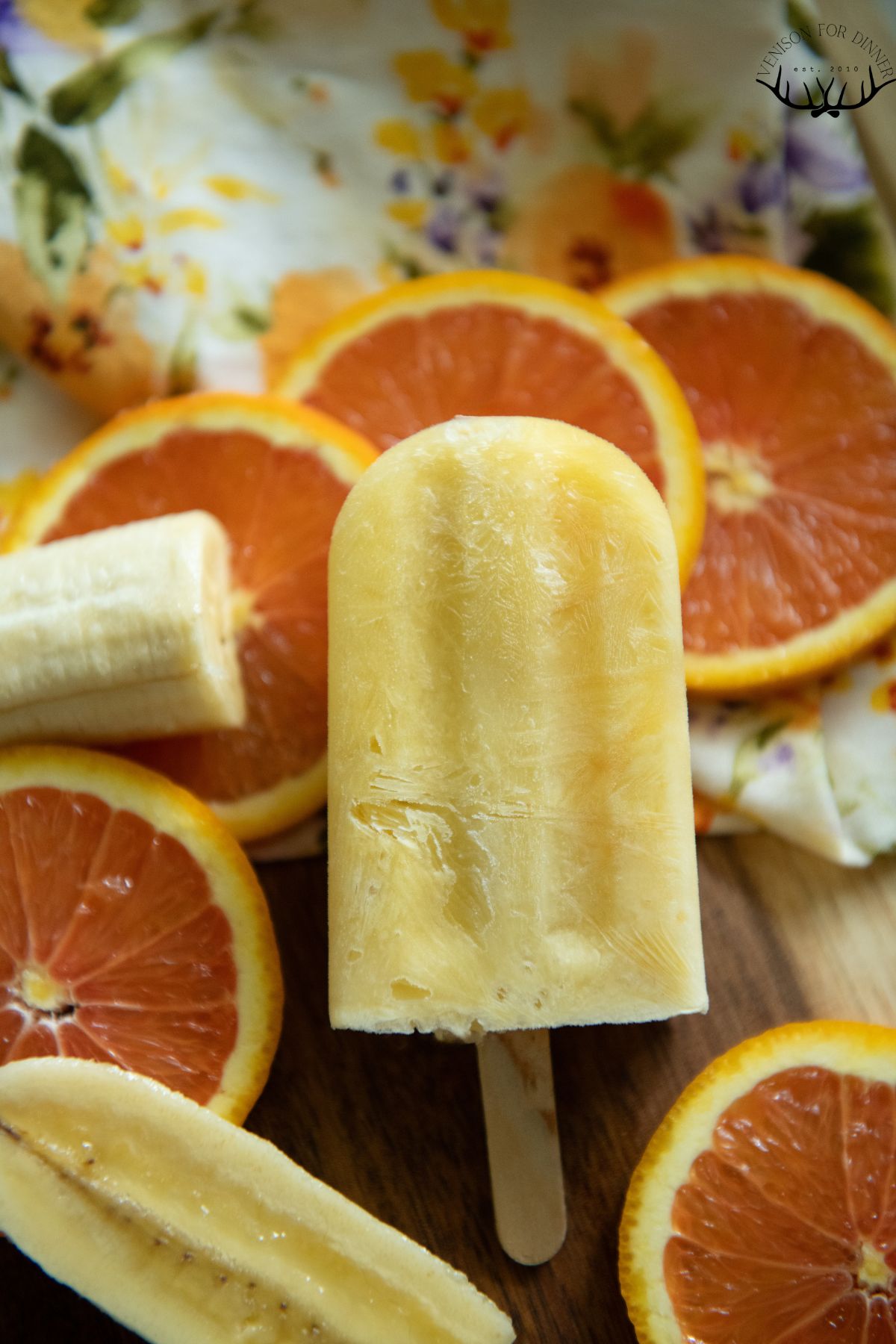 Orange banana popsicle.