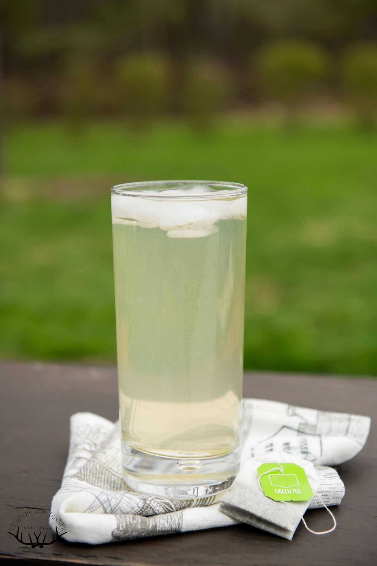 A glass of sweet green iced tea.