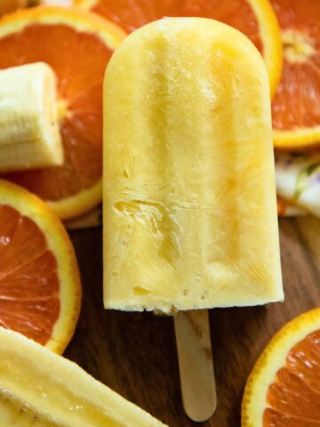 Single banana orange popsicle.