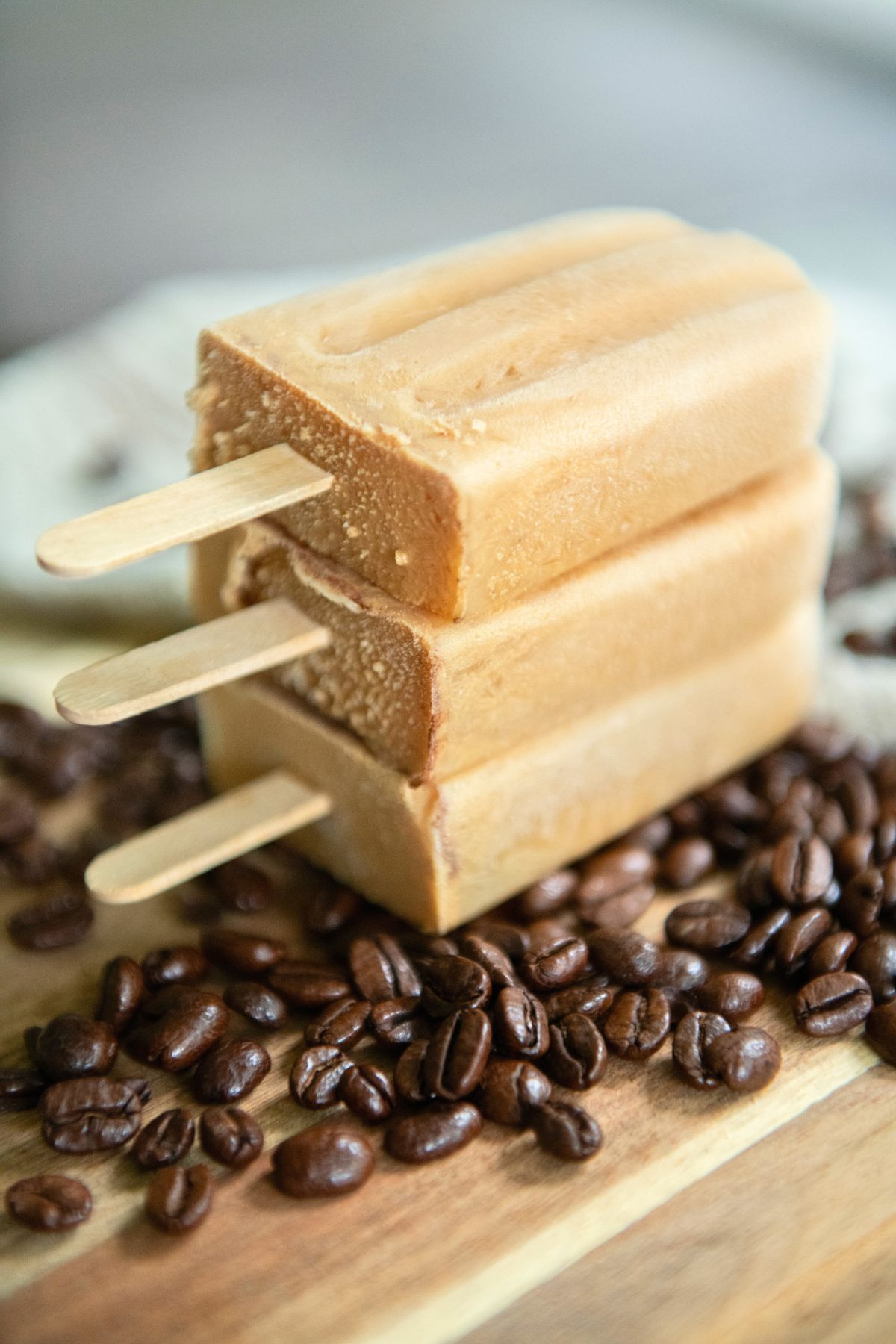 Stack of coffee ice pops.