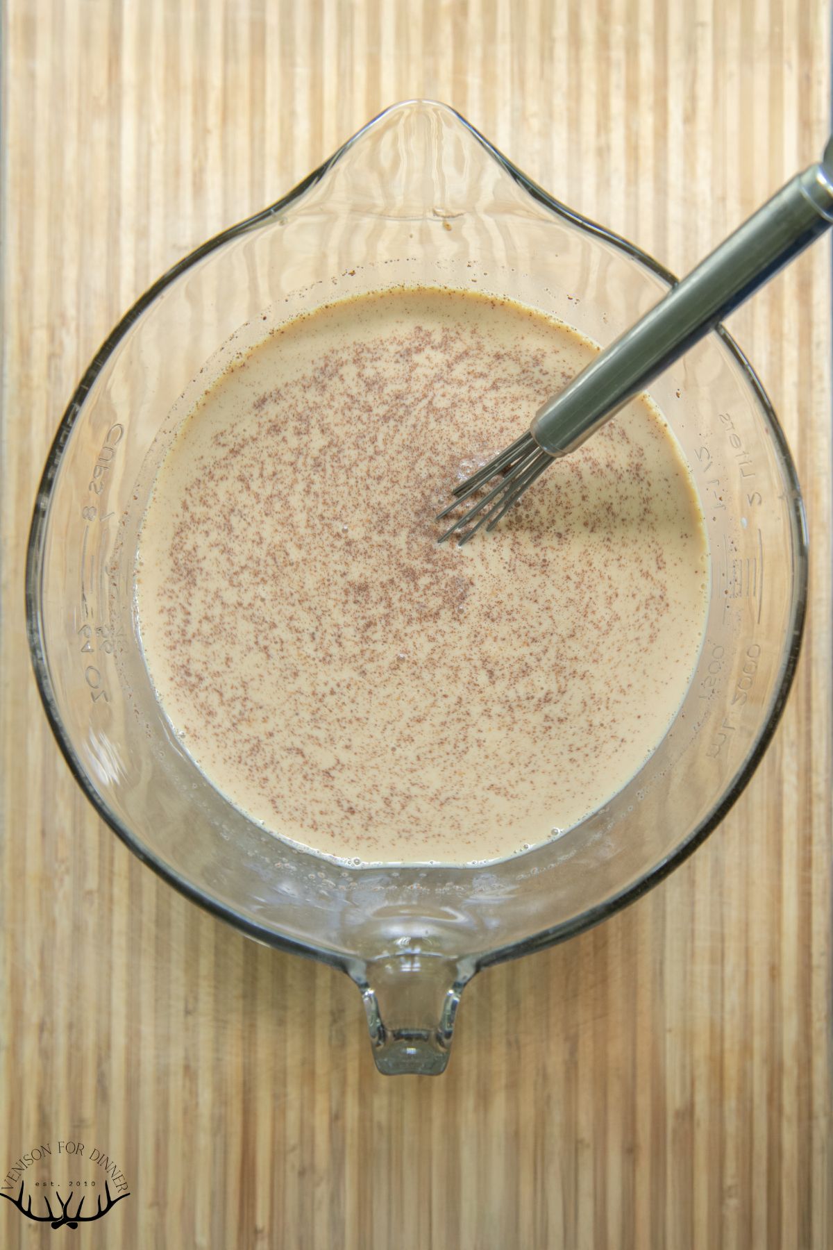 Whisked coffee pop mixture.