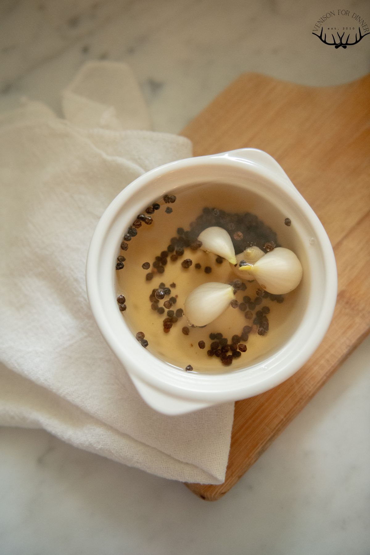 Dissolving spices in warm water.