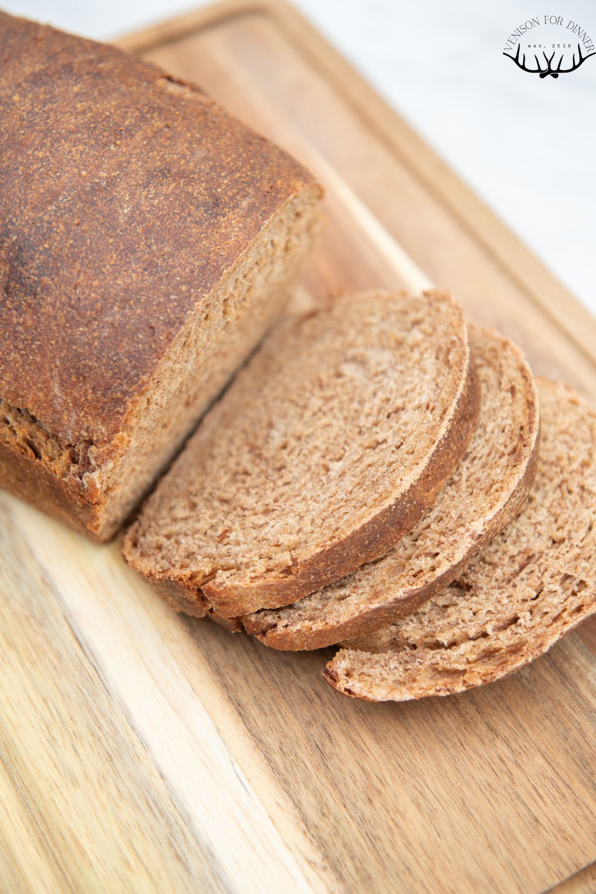 Slices of sourdough brown bread.