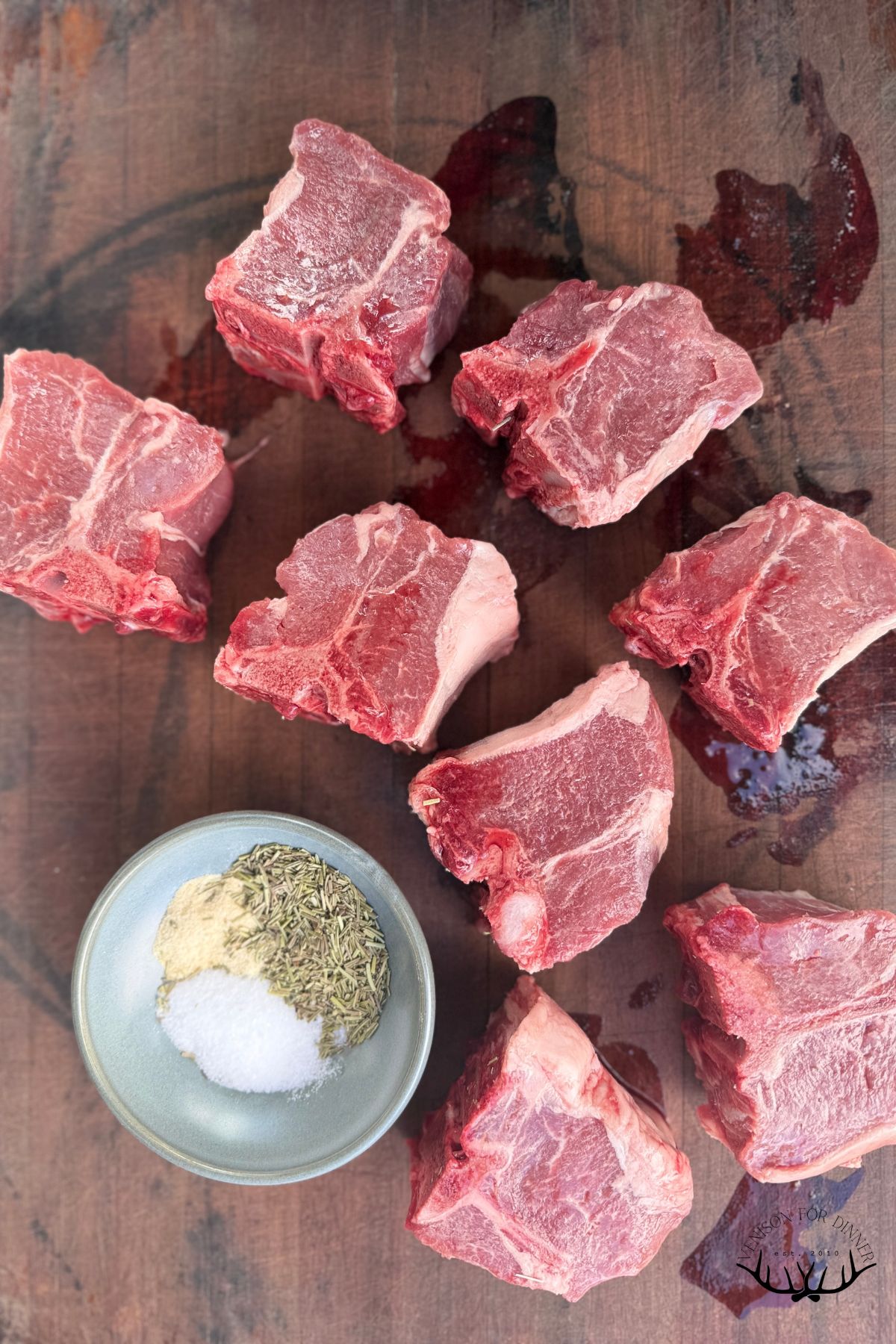 Ingredients to make lamb chops on a Traeger grill.