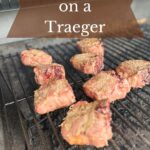 Lamb chops on a Traeger grill.