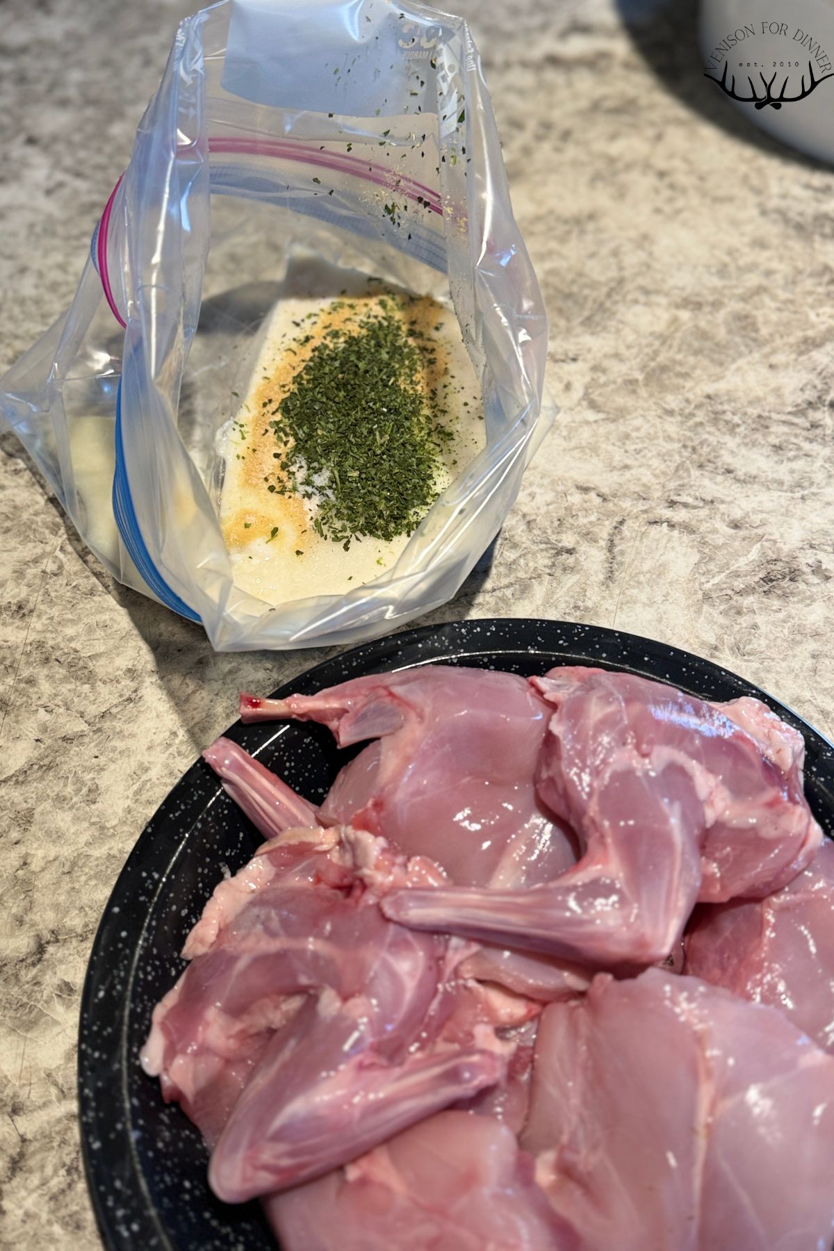 Buttermilk marinade in a bag.
