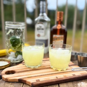 Two glasses of honey margarita.