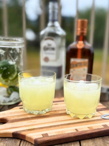 Two glasses of honey margarita.