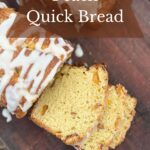 Peach quick bread with easy glaze.