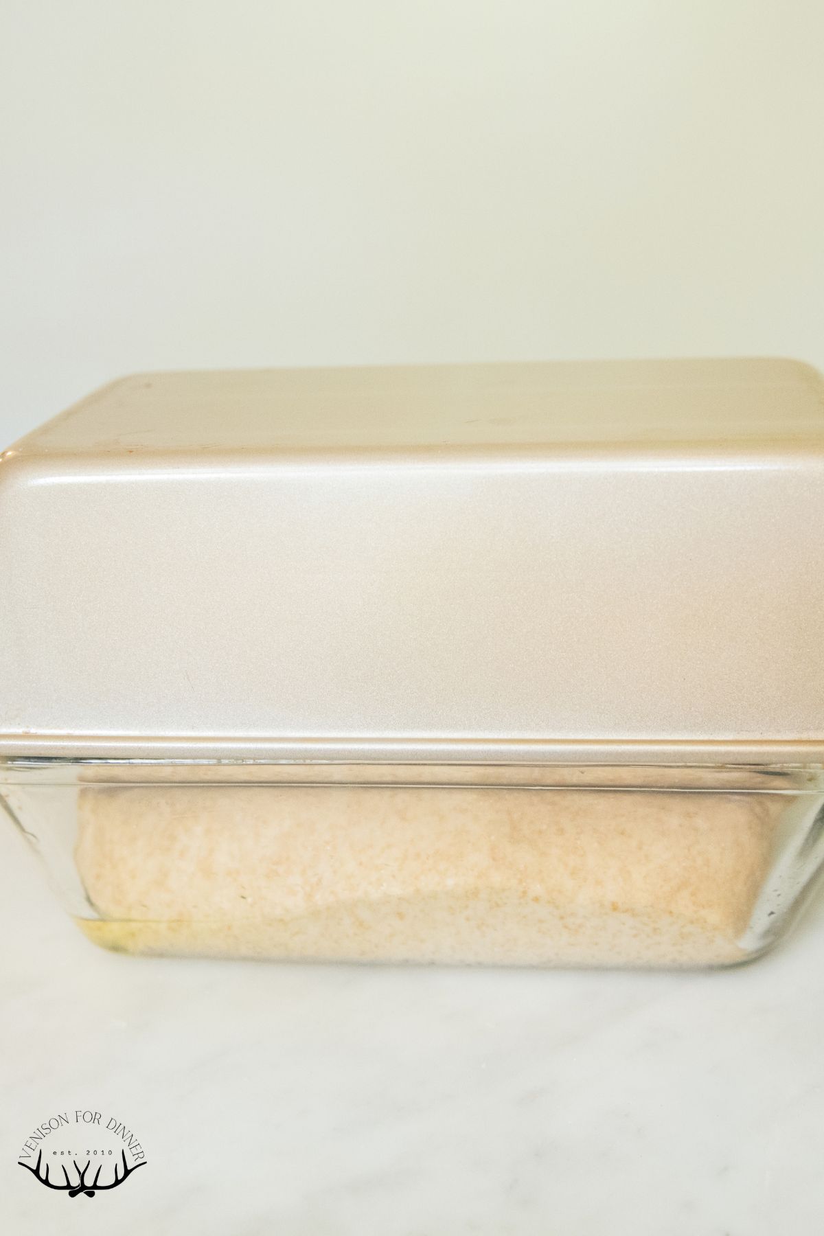 Covered loaf pan.