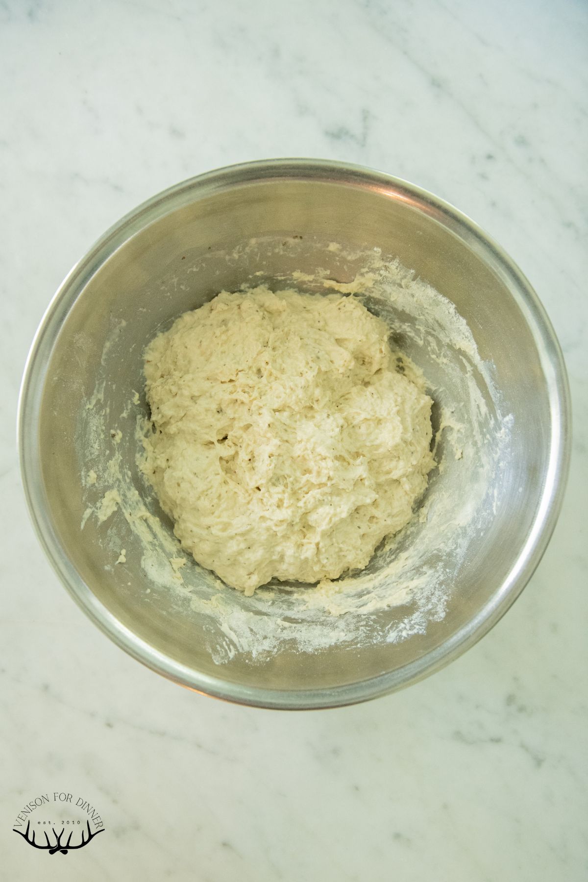 A ball of focaccia dough.