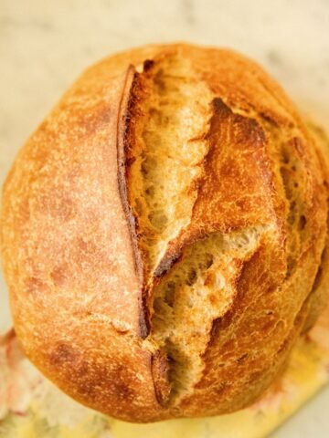 Loaf of spelt sourdough bread.