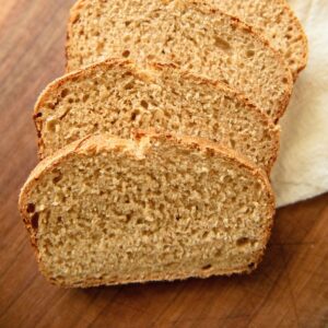 Slices of whole grain sourdough bread.
