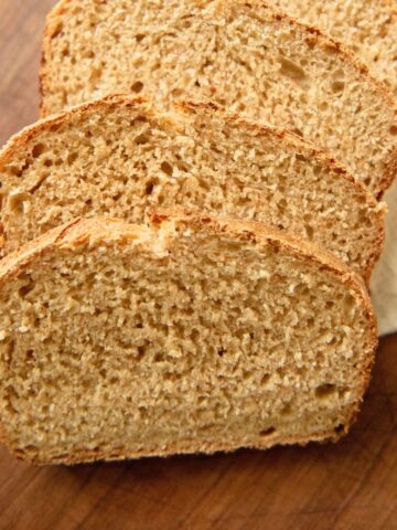 Slices of whole grain sourdough bread.