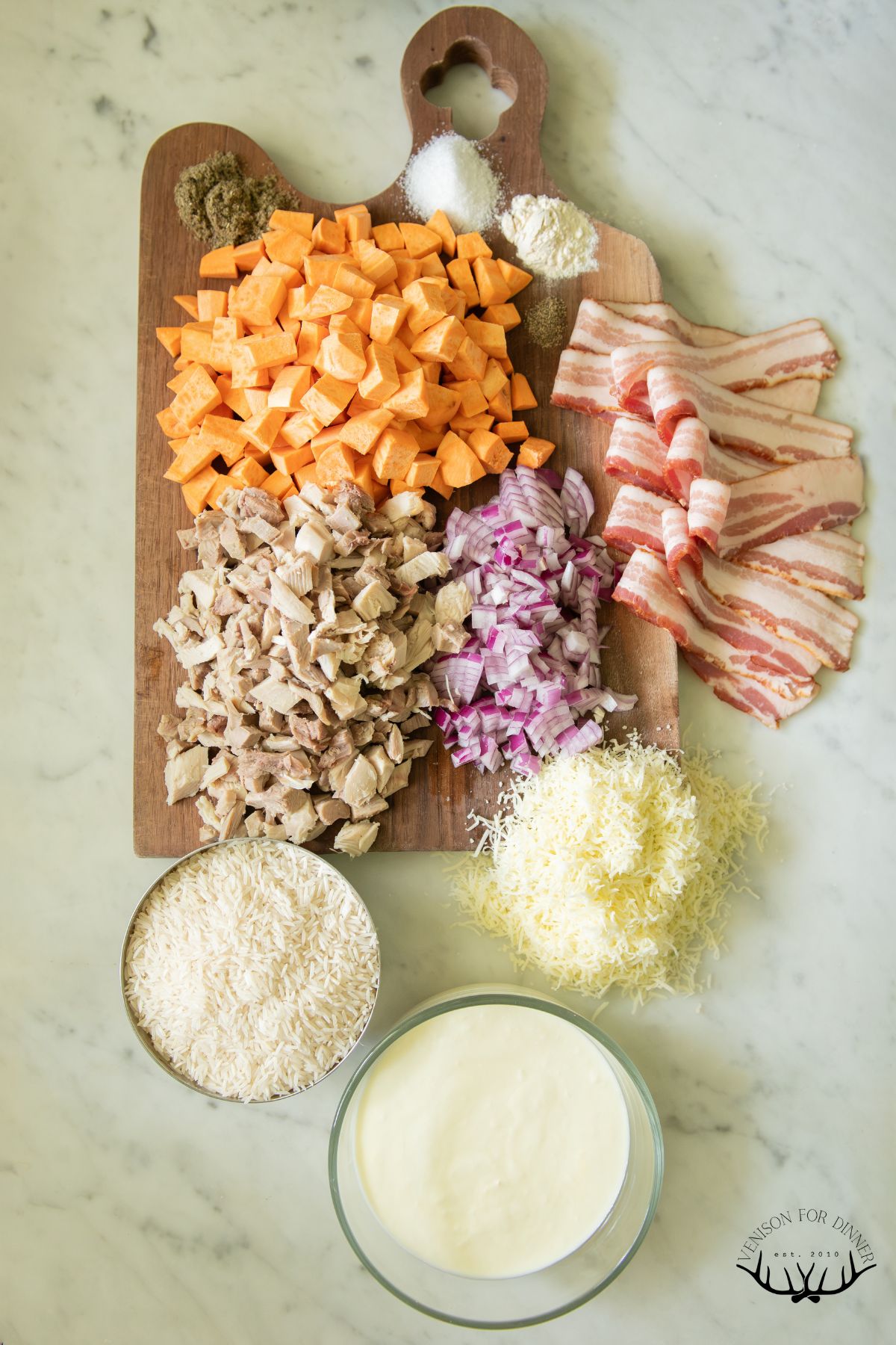 Ingredients to make gluten-free turkey casserole.