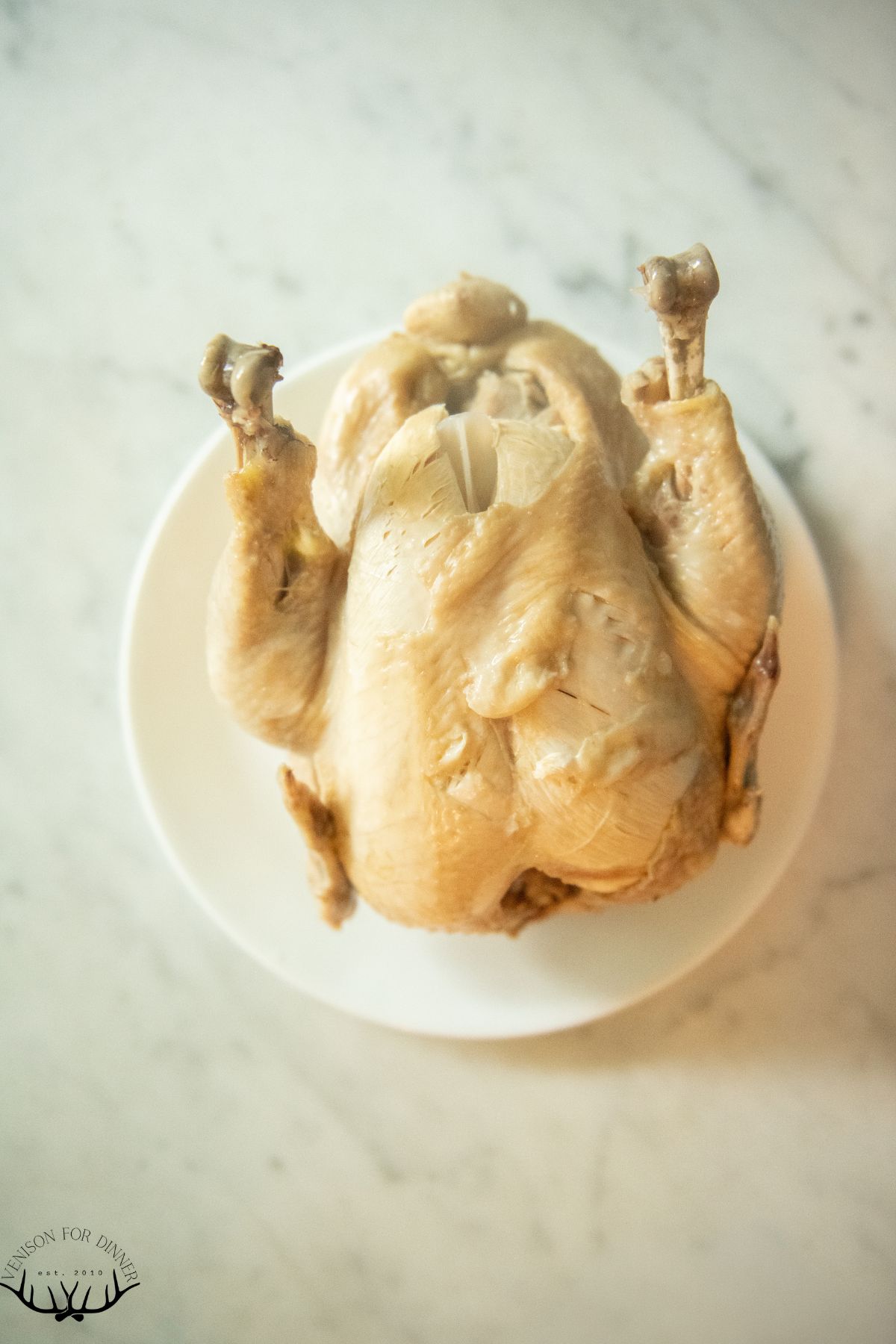 Cooked whole chicken.