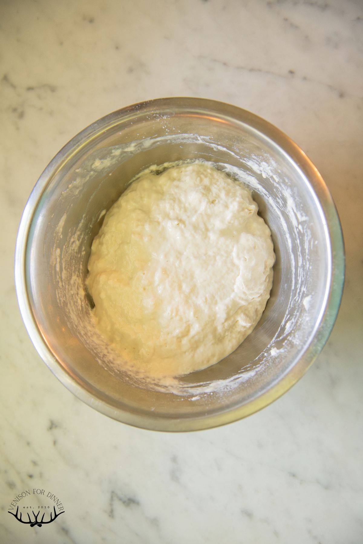 Mixed sourdough baguette ready to proof.