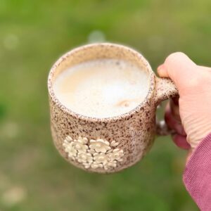 Foamy chai pumpkin spice latte.