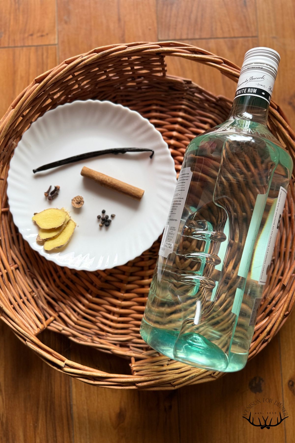 Ingredients for homemade spiced rum.