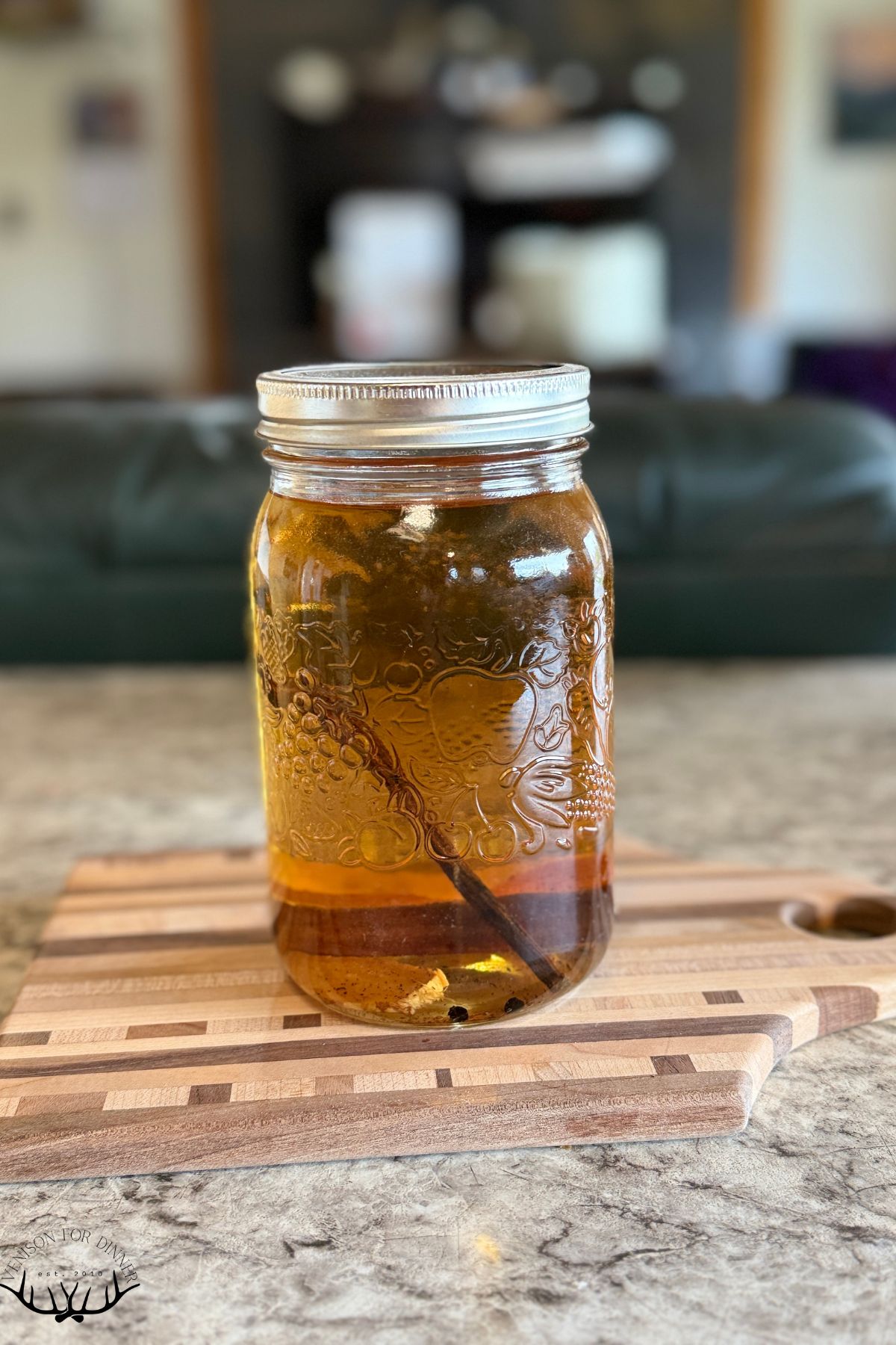 Spices marinating in rum.