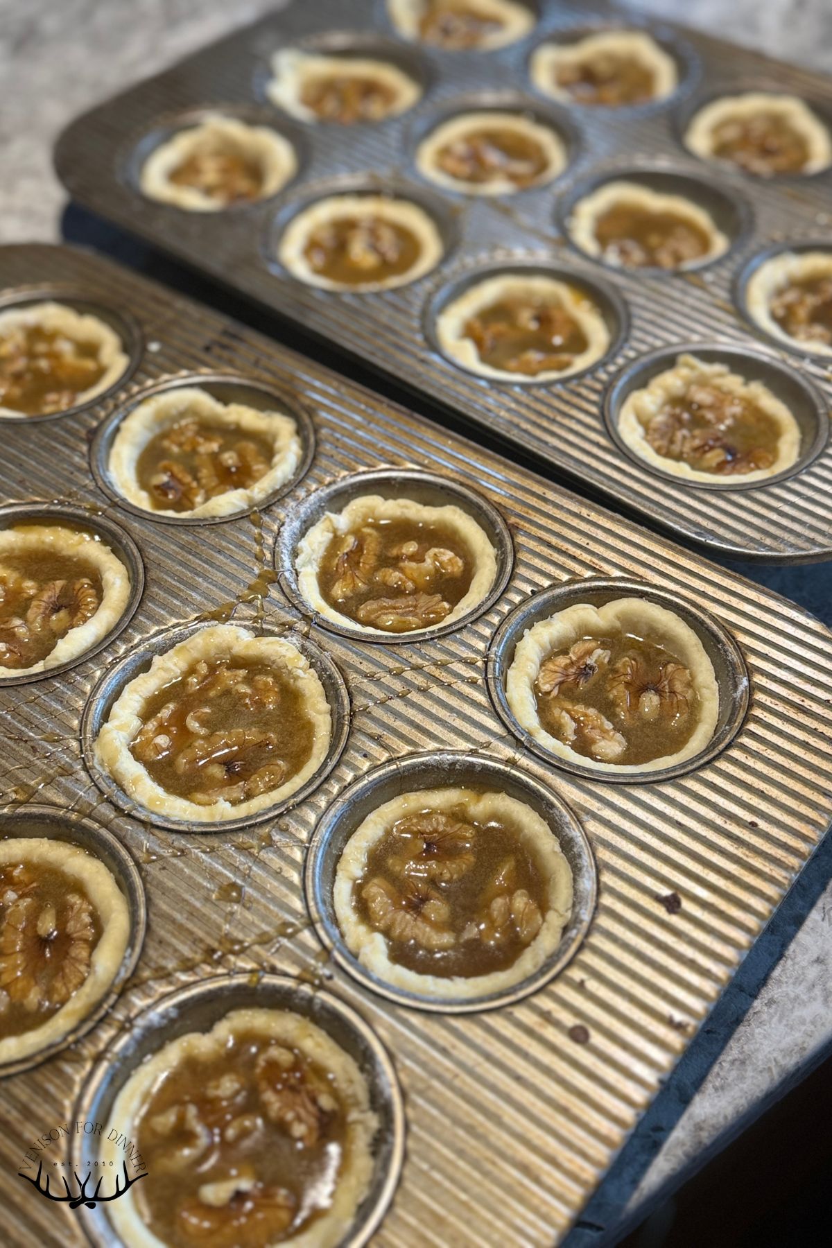 Butter tarts ready to go in the oven.